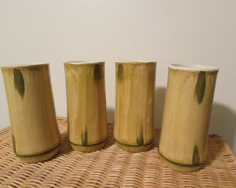 Vintage  Island Worcester Jamaica Mid Century Modern Bamboo Design Cup RARE Bone China Bamboo Tumbler