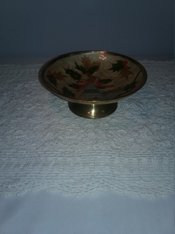 Indian Brass Bowl, Vintage Brass Bowl India, Etched Brass Bowl, World Gift  ZY India 