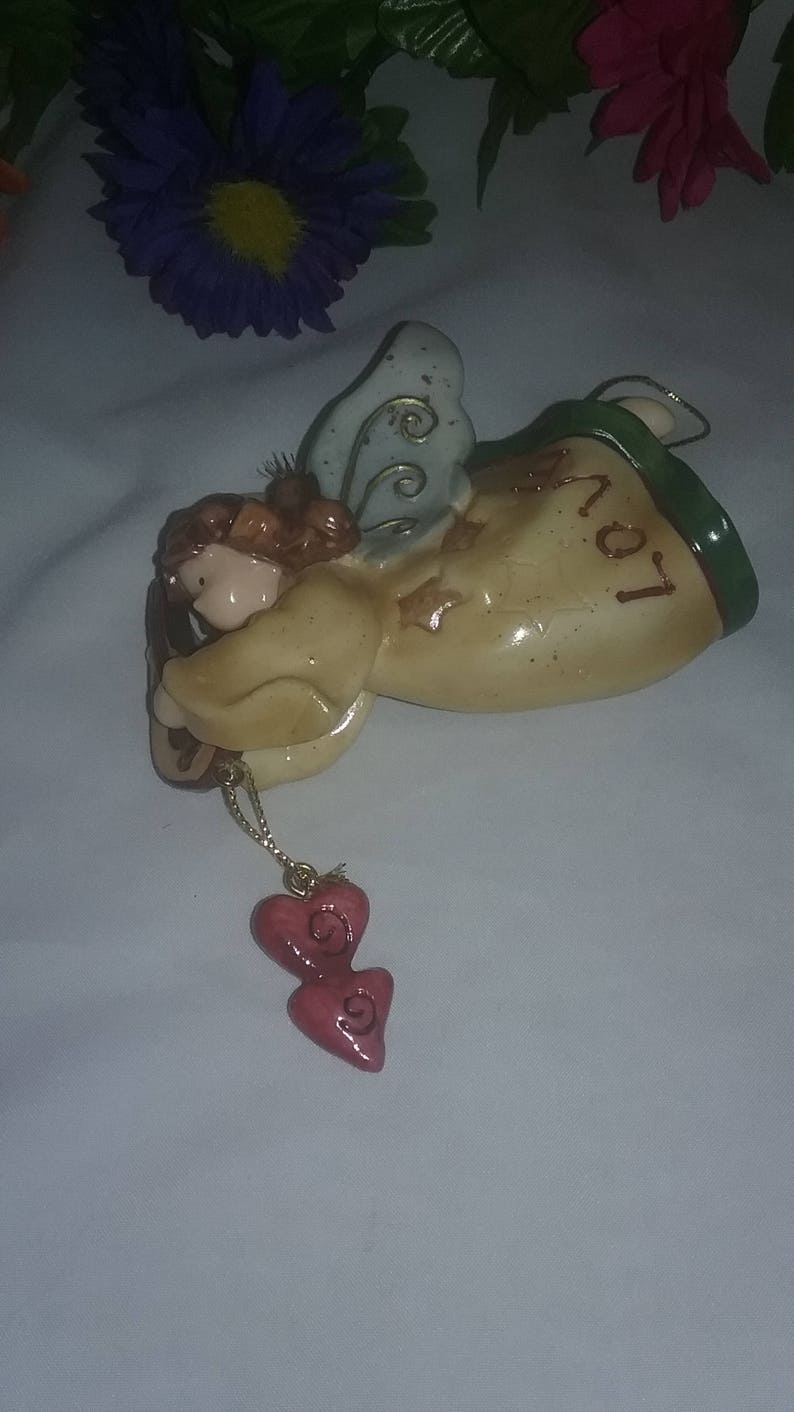 Ceramic angel playing a lute Love angel ornament playing a lute love angel love ornament ceramic angel ornament