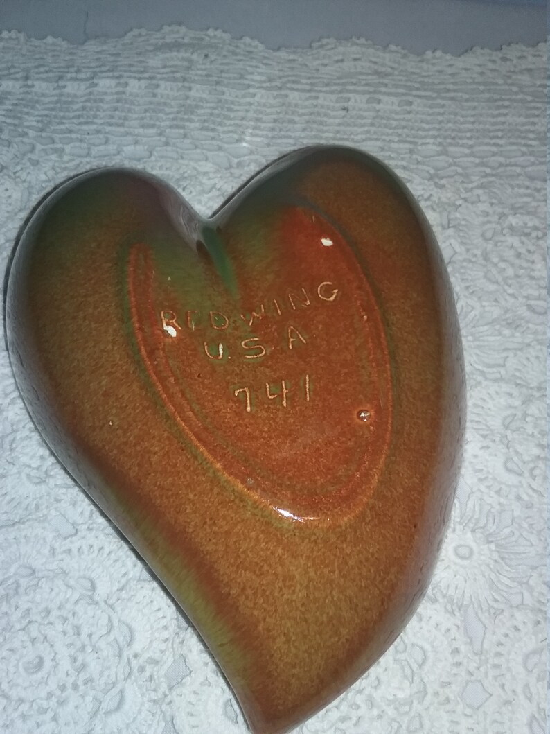 Redwing Heart Shaped Ashtray,Red wing Ashtray,Vintage RedwingHeart Ashtray