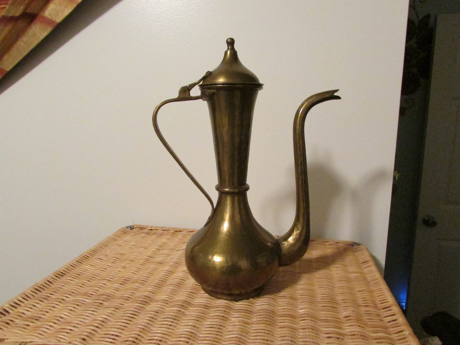 Antique Hammered Plated Brass Tea Kettle Pot Copper Genie Lamp Etsy