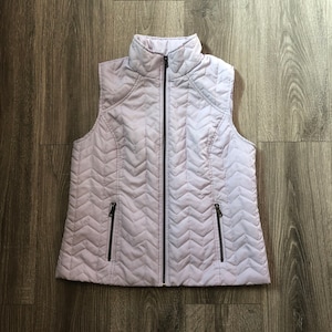 Pastel Purple Outerwear Vest, Zip Up Pastel Purple Zip Up Vest, Women's y2k Early 2000's Purple Vest, Women's Purple Puffer Vest, Vest image 1