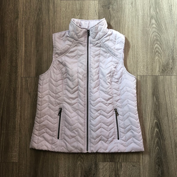 Pastel Purple Outerwear Vest, Zip Up Pastel Purple Zip Up Vest, Women's y2k Early 2000's Purple Vest, Women's Purple Puffer Vest, Vest