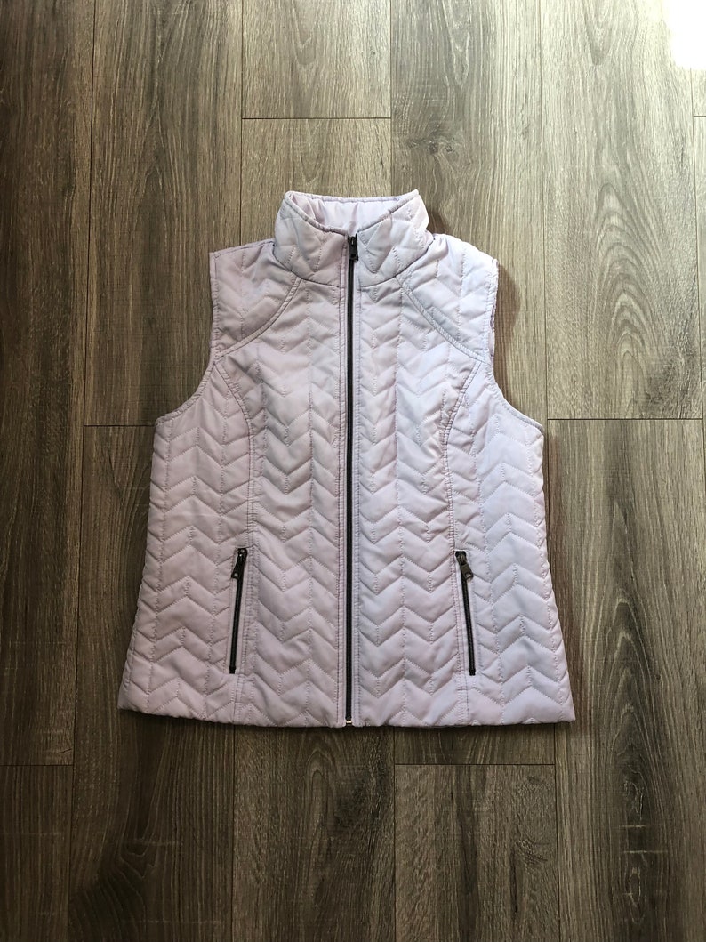 Pastel Purple Outerwear Vest, Zip Up Pastel Purple Zip Up Vest, Women's y2k Early 2000's Purple Vest, Women's Purple Puffer Vest, Vest image 1