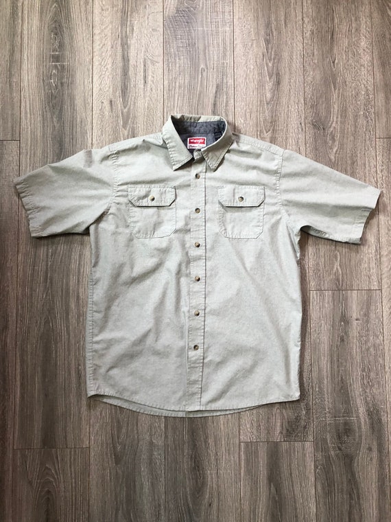 Wrangler Button Up Shirt, Men's Medium Vintage Ins