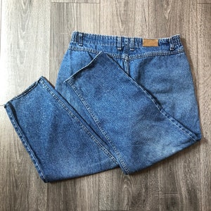 Vintage Lee Distressed Jeans, Vintage Lee Jeans, Women&#39;s Lee Jeans with Elastic Sides, 90&#39;s Jeans, 90&#39;s Denim, 90&#39;s Lee Denim Jeans