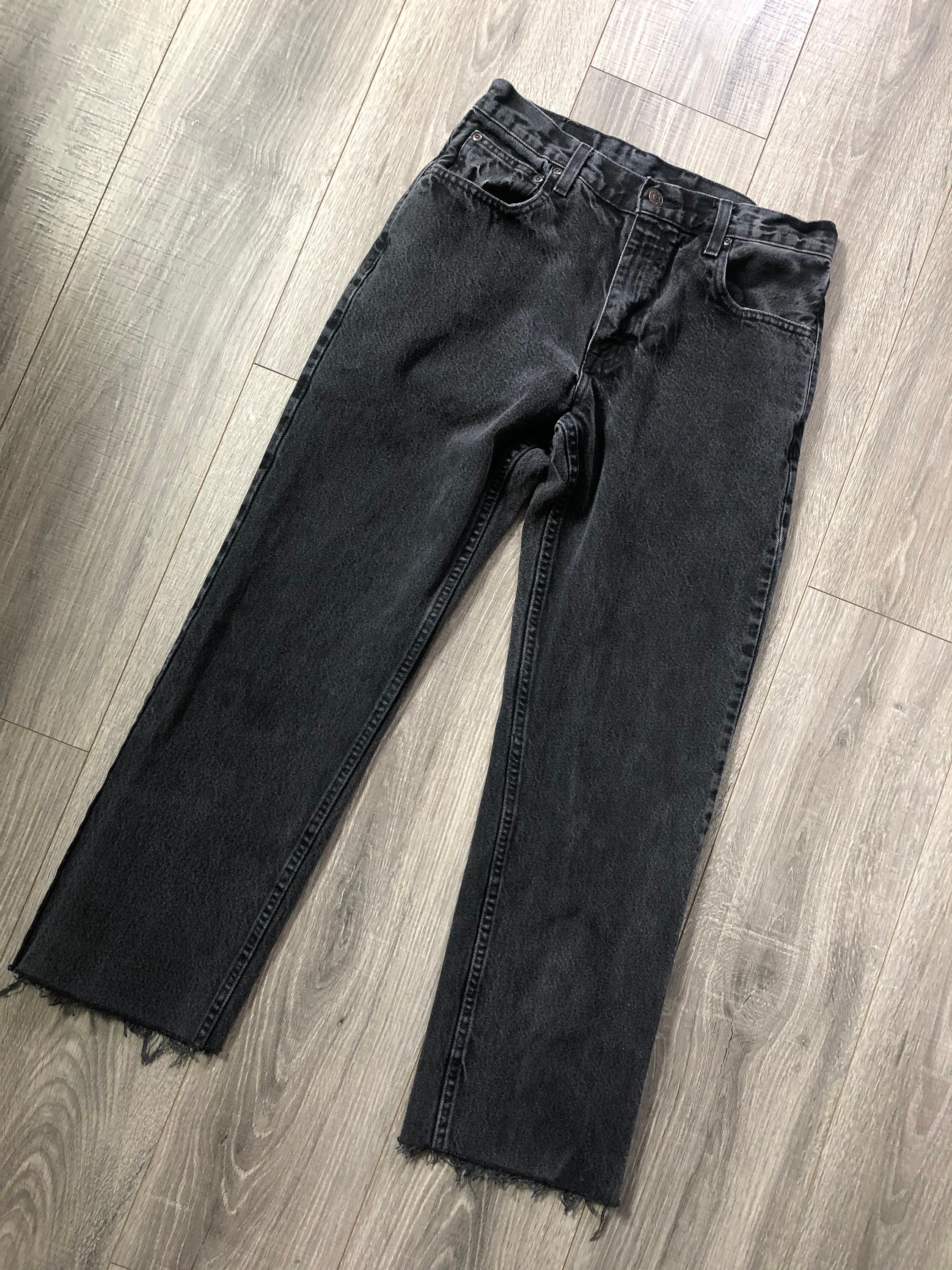 Vintage Black/Acid Wash Gray Denim High Waisted Jeans Vintage | Etsy