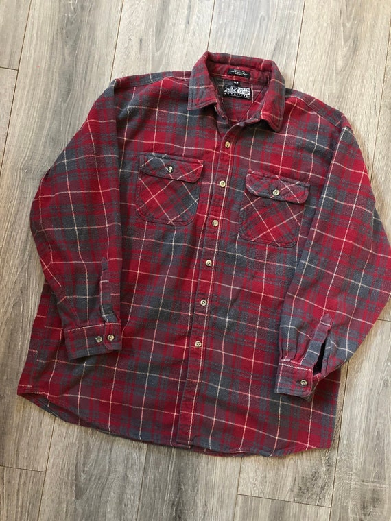 Vintage Canyon Guide Outfitters Red Flannel Shirt,