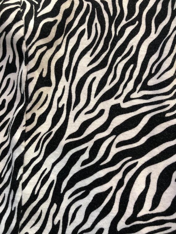 2000's Zebra Print Zip Up Sweater, Light Weight W… - image 6