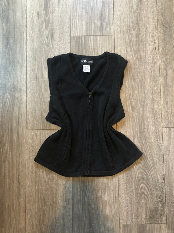 Vintage Sag Harbor Sweater Vest, Vintage Black Swe