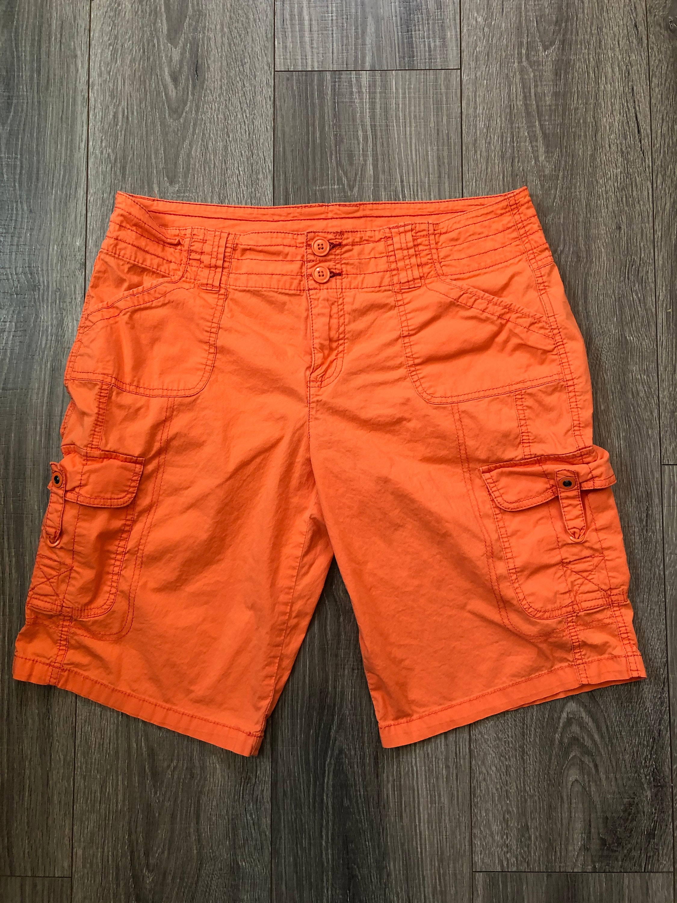 90's/y2k Orange Cargo Shorts Vintage Orange Cargo Shorts Etsy