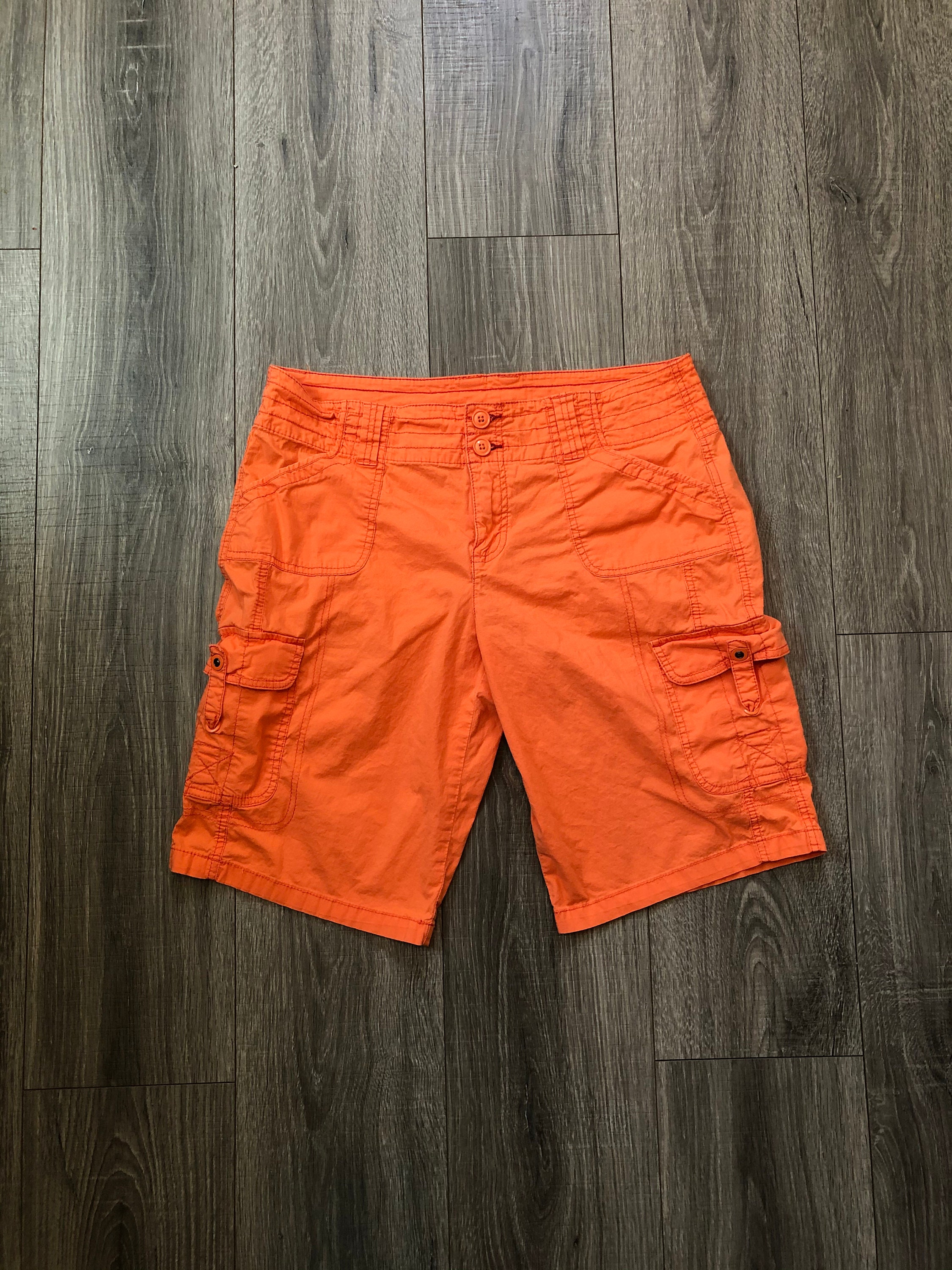 90's/y2k Orange Cargo Shorts Vintage Orange Cargo Shorts Etsy