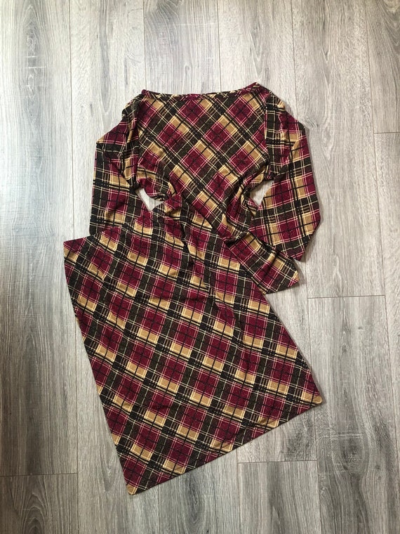 Vintage Kathy Ireland Plaid Matching Set, 90's Ski