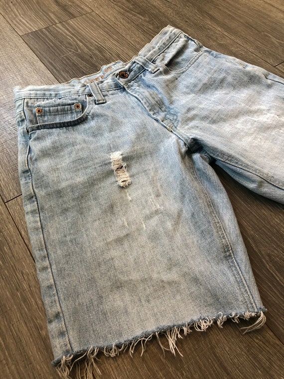 Vintage Lowrise y2k Cut Off Mom Denim Shorts, Cut… - image 3