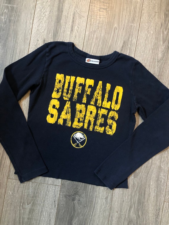 Buffalo Sabres Hockey Long Sleeve Cropped Shirt, V