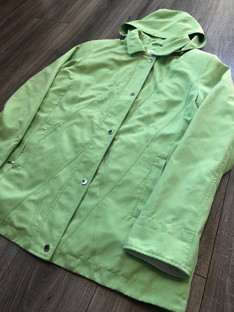 90/'s Spring Green Coat Ladies Pastel Green Vintage Coat Vintage Studio Works Lime Green Zip Up Spring Jacket Women/'s Chartreuse Jacket