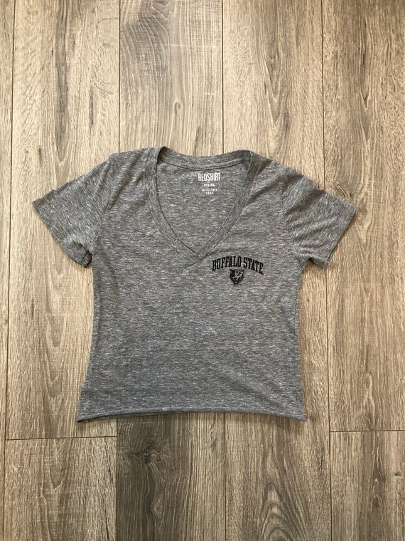 Women's Buffalo State College Cropped V-Neck Shirt