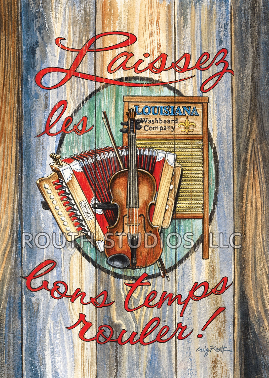 Louisiana Art Print, Laissez Les Bons Temps Rouler or 