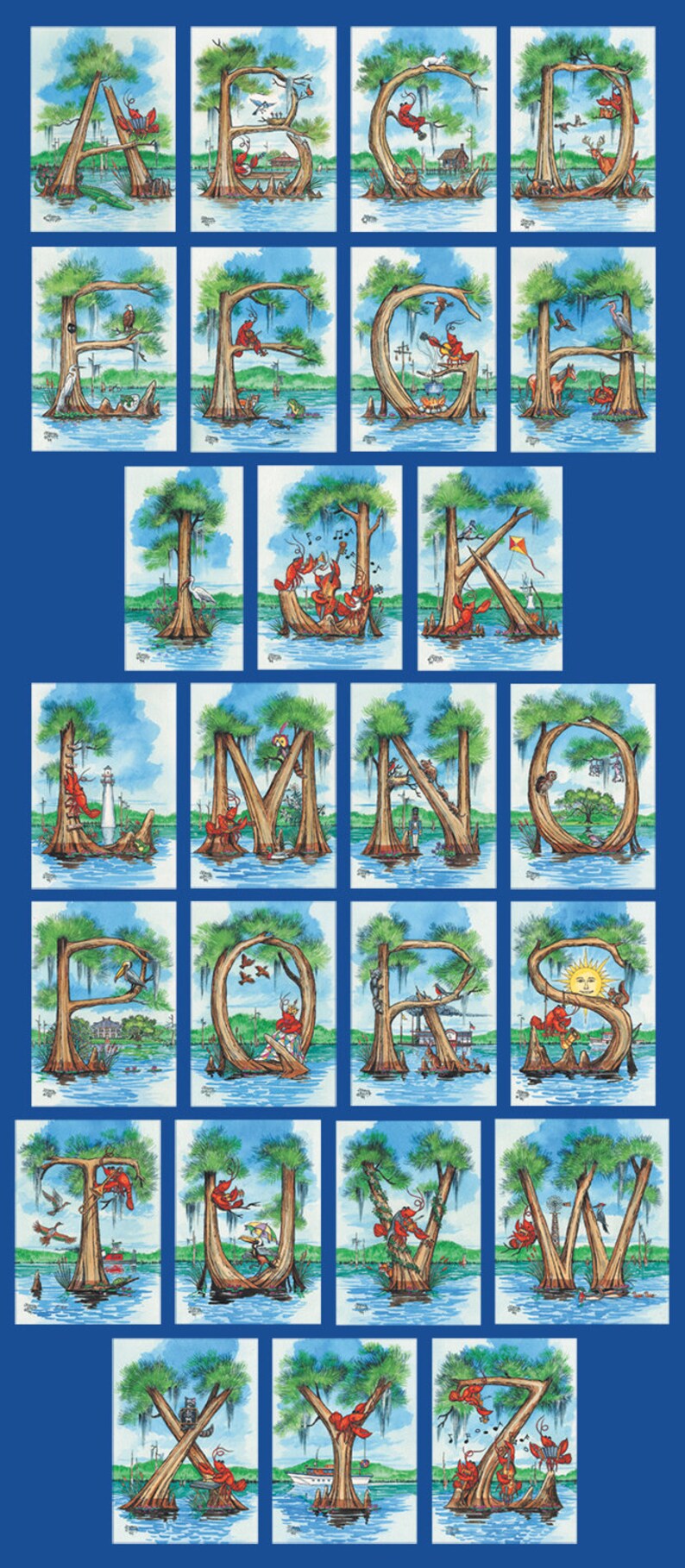 Buy Names Personalized Louisiana Swamp Alphabet Abcs in Cypress Online