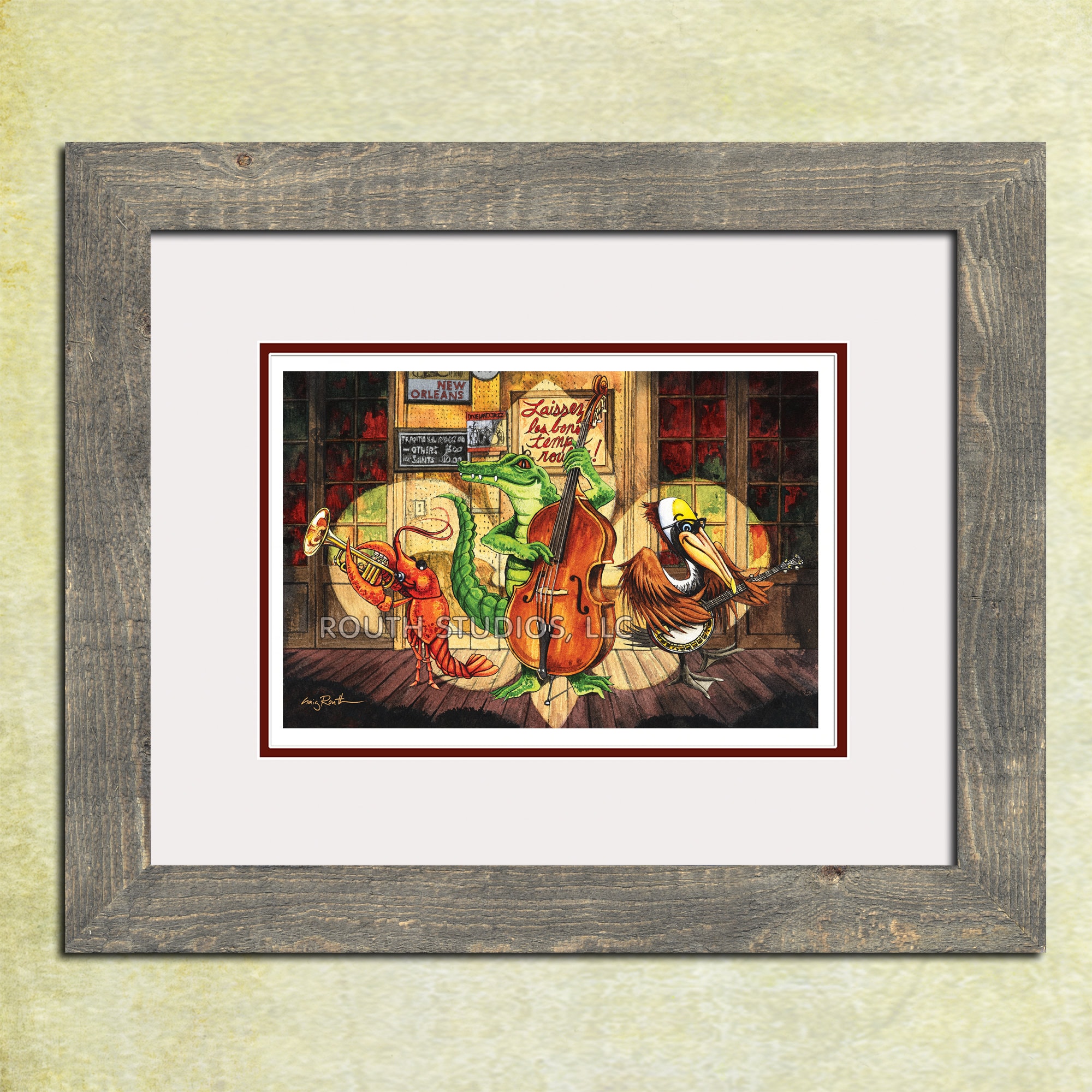 Louisiana Art Print - Louisiana Creatures Playing Jazz