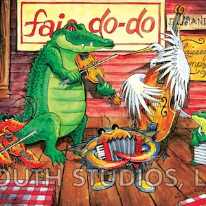 Louisiana Art Print, Fais Do-Do, Art Print. Driftwood frame available.