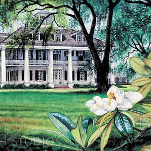 Louisiana Art Print, Houmas House Plantation House