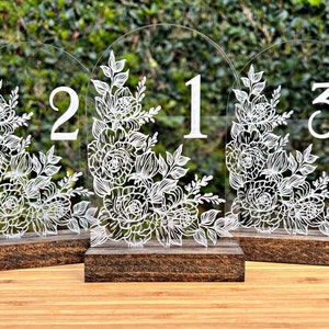 Table Numbers, Arch Floral Table Numbers, acrylic wedding table numbers ,Table Number, Wedding table numbers, engraved table numbers