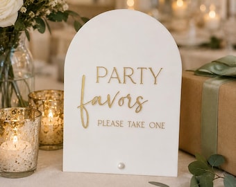 Acrylic Party Favor Sign |  Wedding Table Sign | Birthday Table Sign |