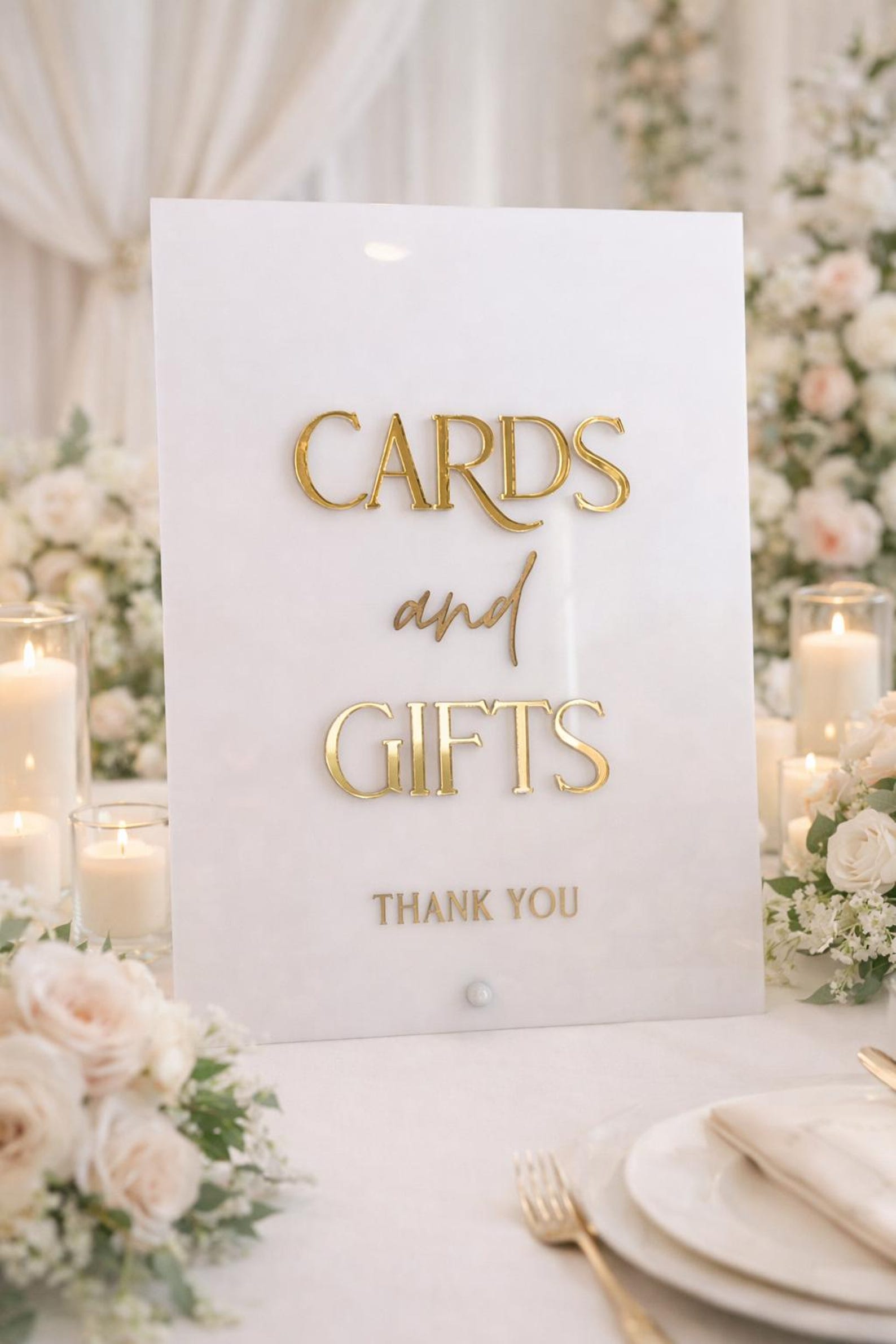Acrylic Wedding Table Sign Set | Cards and Gifts Sign | Table Decor ...