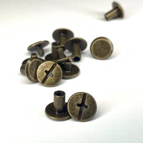 Qty of 20  - Antique Bronze Screws For Clipboards- Rustic Clipboard Clips - Old Fashion Antique Style Clip - Large Clip