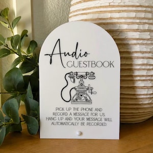 Audio Guestbook Sign | Leave a Message After the Tone Telephone Guestbook Sign | Modern Acrylic Guestbook | Guestbook Signs | Wedding Audio