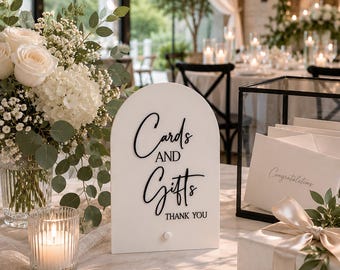 Laser-Engraved Acrylic Cards and Gifts Sign: Wedding Decor