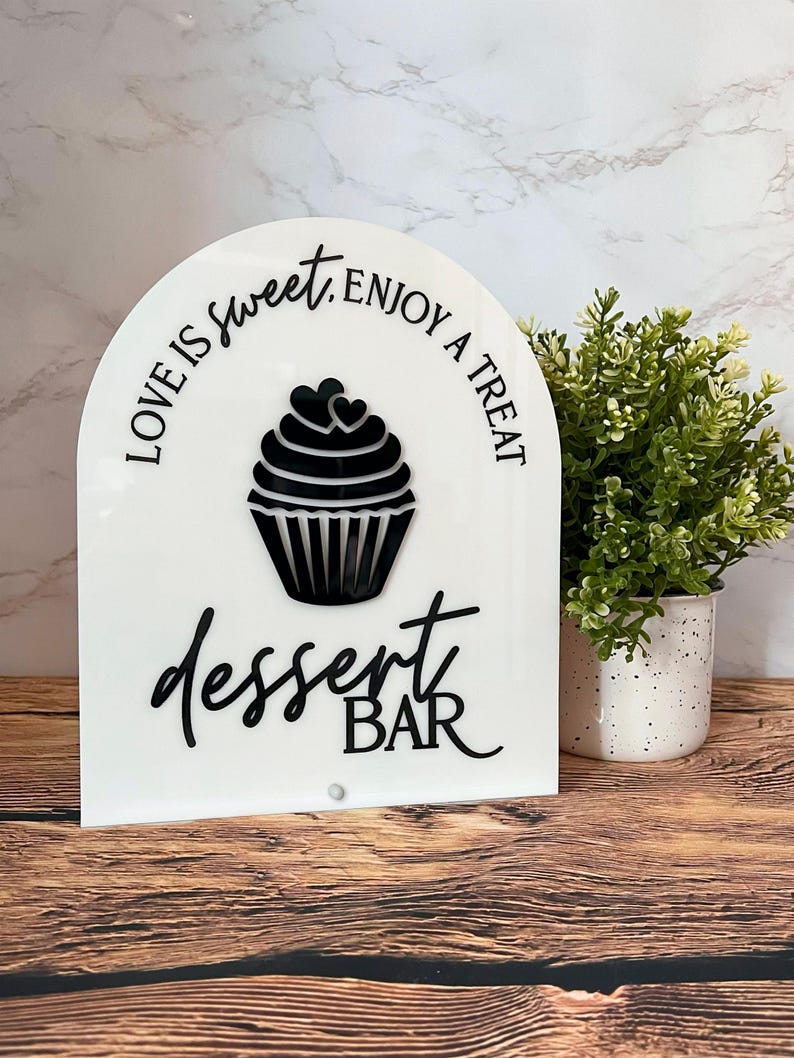 Arch Dessert Bar Sign | Wedding Table Sign | Birthday Table Sign | Dessert Sign image 1