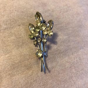 Vintage Austrian crystal bouquet rhinestone brooch floral scatter pin