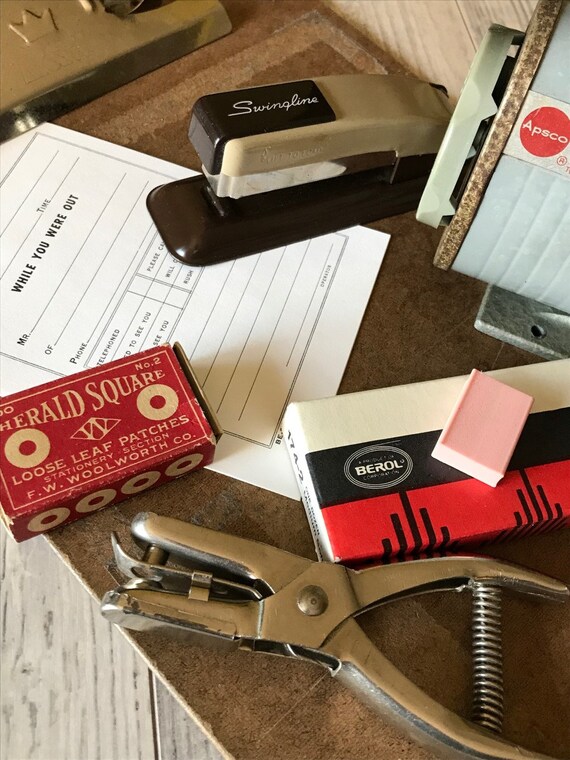 Vintage Office Supplies Set No 1 Desk Accessories Home Etsy