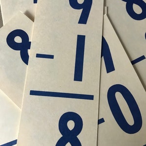 Vintage Flash Cards . Flashcards . Subtraction Cards . Random Set of EIGHT . Number Cards . Junk Journal Paper . Vintage School Supplies