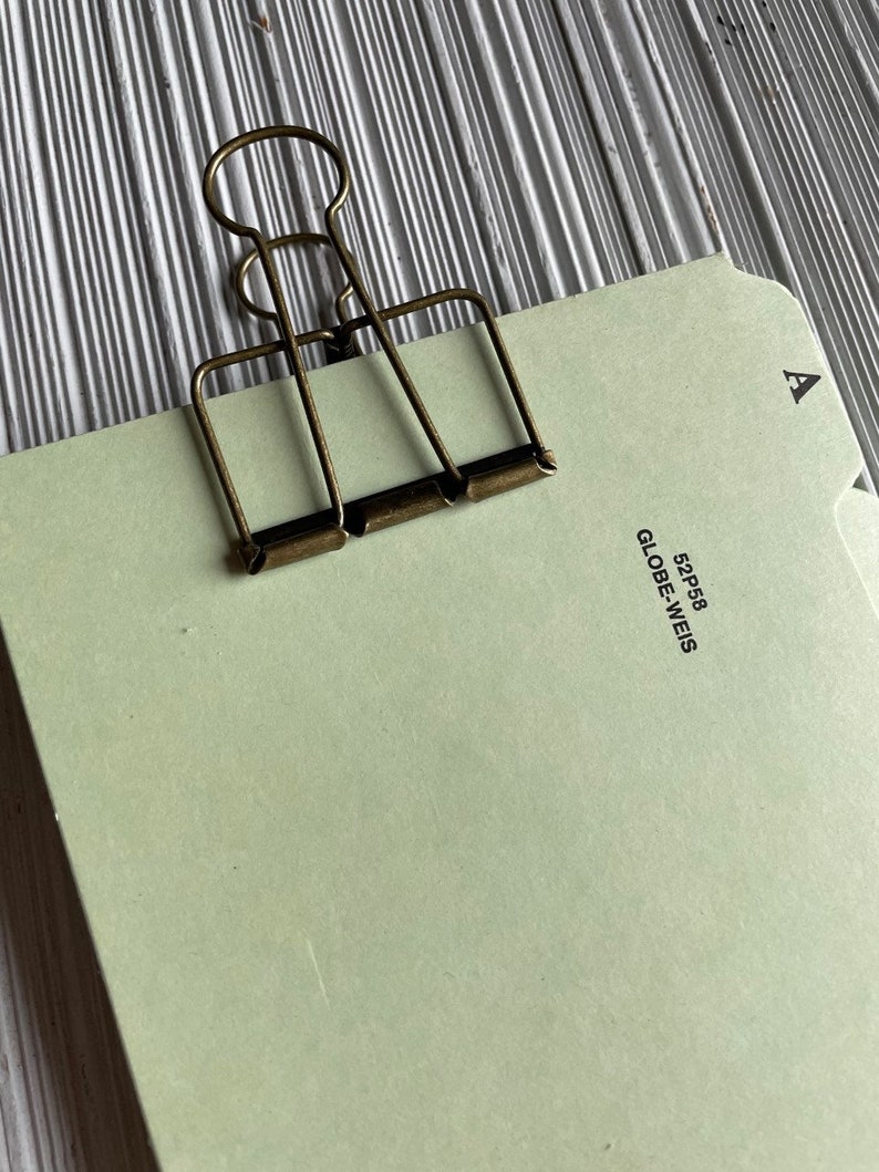 Planner/Binder Clips . Bronze Metal Journal . Set of TWO . Available in Three Sizes . Vintage Style . Office Supplies LARGE