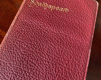 Shakespeare's Complete Works . Antique Book / 1923 . Edited by WJ Craig . Red Leather Cover