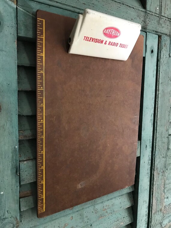 Vintage Industrial Clipboard Raytheon Tv Radio Tubes Etsy