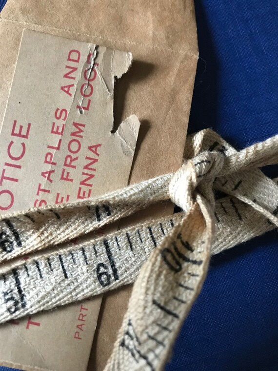 Cotton Twill Tape ruler Ribbon . Coffee Stained Etsy