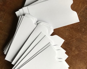 White Paper Sleeves: ATC, Gift or Credit Card Holders . Set of 20 . White