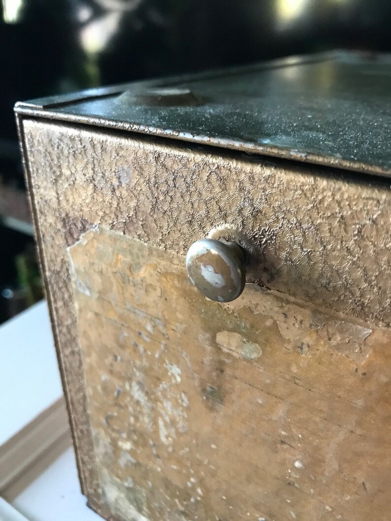 Set of Two Vintage Metal Files . Record File Boxes . Metal Etsy