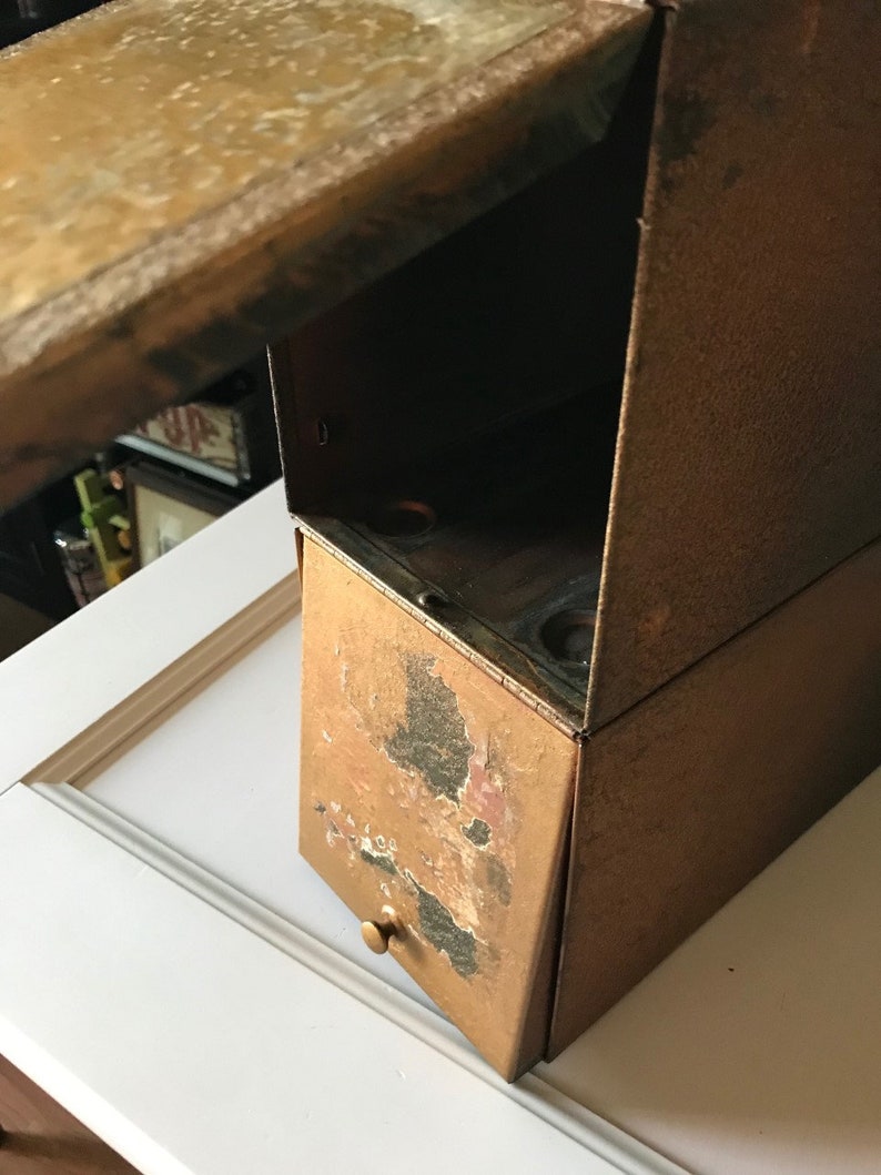 Set of Two Vintage Metal Files . Record File Boxes . Metal Etsy