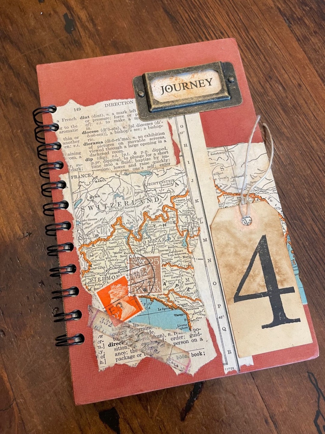Vintage Book Journal . Handcrafted Blank Journal .
