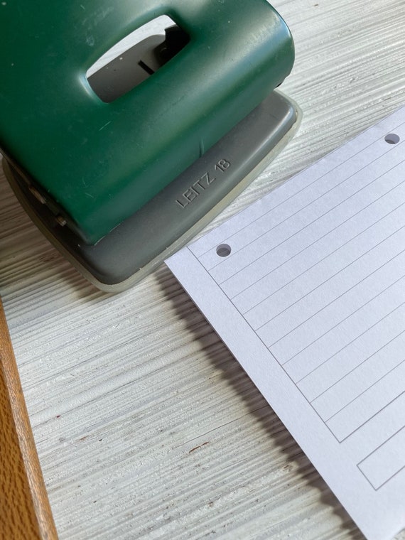 Vintage German Paper Punch . Leitz 18 . Two Hole Punch . Metal With Plastic  Catch Tray . Vintage Office 