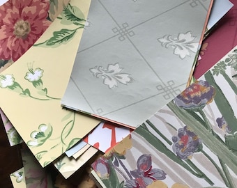 Wallpaper Sampler Pack . Discontinued  Swatches . Floral and Patterned Pieces . Journals, Collage, Crafts . Random TWELVE Pieces