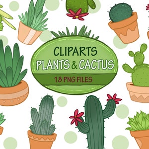 Plants & Cactus Clipart Digital Illustrations Images PNG