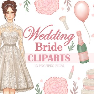 Wedding Bride Fashion Clipart Digital Illustration Images PNG