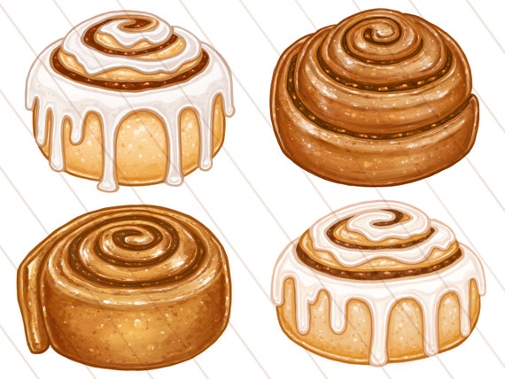 Cinnamon Rolls Clipart Digital Illustrations PNG - Etsy Sweden
