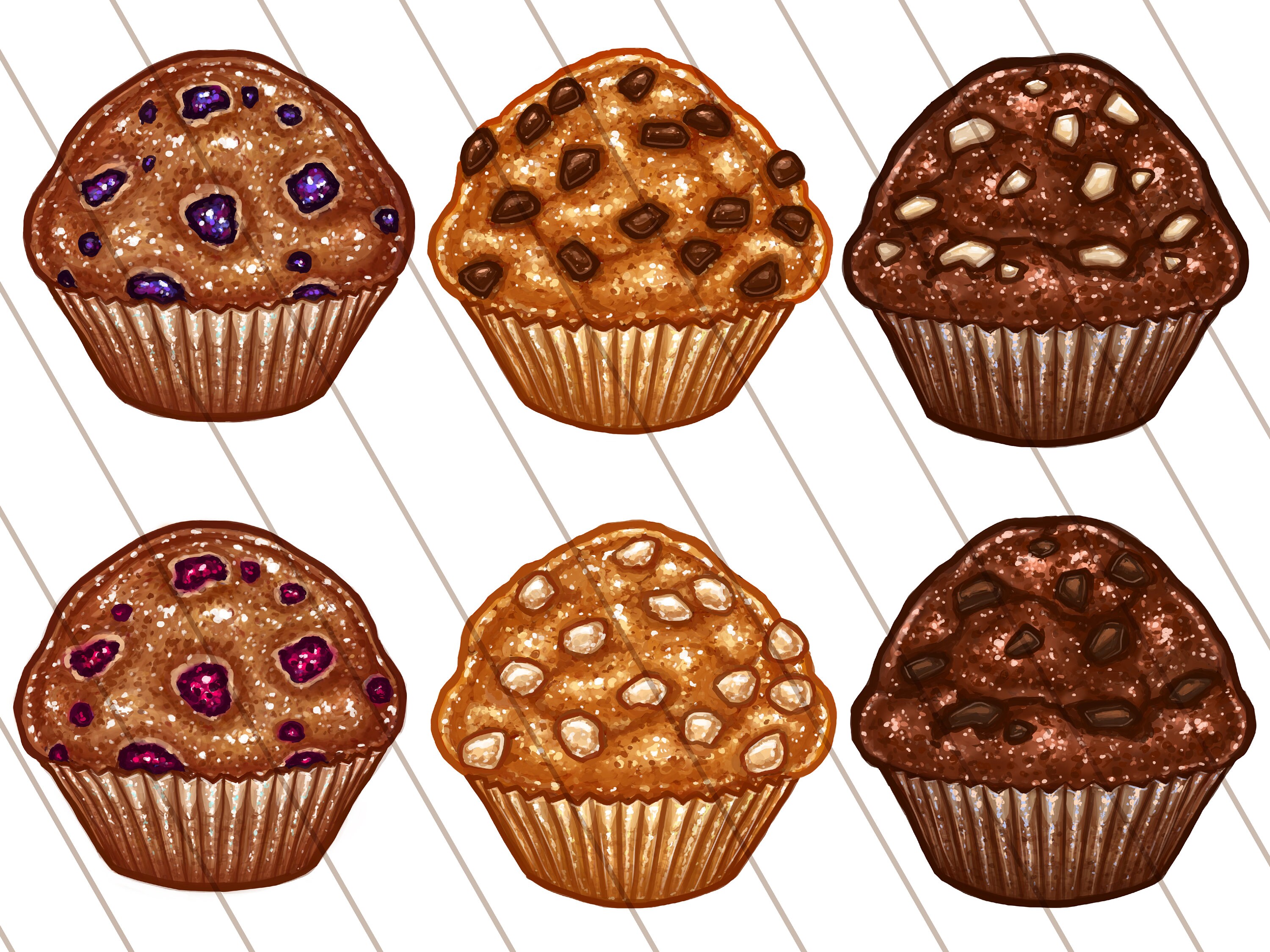 Muffins Clipart Digital Illustrations PNG Images - Etsy